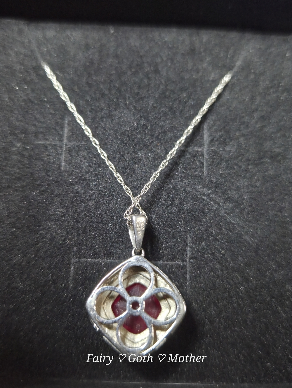 New Kay Jewelers Genuion Ruby & Diamond Halo Necklace - Picture 6 of 10